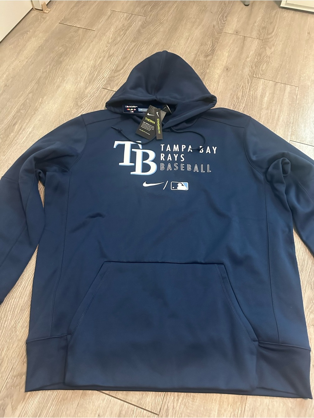 NWT Men's Tampa Bay Rays Nike Navy Authentic Collection Logo Performance Hoodie